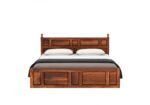 Hudson Sheesham Wood Bed with Drawer Storage in Walnut Finish - Image 3