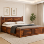 Hudson Sheesham Wood Bed with Drawer Storage in Walnut Finish