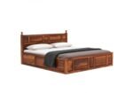 Hudson Sheesham Wood Bed with Drawer Storage in Walnut Finish - Image 4