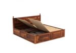 Hudson Sheesham Wood Bed with Drawer Storage in Walnut Finish - Image 6