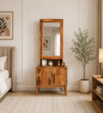 Irvin Sheesham Wood Dresser with Mirror in Honey Finish