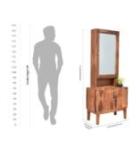 Irvin Sheesham Wood Dresser with Mirror in Honey Finish - Image 3