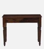 Iverson Sheesham Wood Study Table with Cabinet in Natural Teak Finish - Image 4
