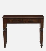 Iverson Sheesham Wood Study Table with Cabinet in Natural Teak Finish - Image 5