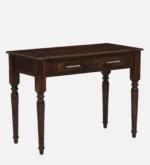 Iverson Sheesham Wood Study Table with Cabinet in Natural Teak Finish - Image 7