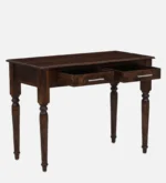 Iverson Sheesham Wood Study Table with Cabinet in Natural Teak Finish - Image 8