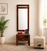 Jorvik Sheesham Wood Dresser with Cabinet in Walnut Finish