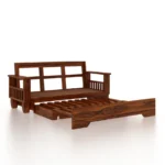 Kingsley Sheesham Wood Sofa Cum Bed in Scratch Resistant Espresso Finish - Image 2