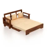 Kingsley Sheesham Wood Sofa Cum Bed in Scratch Resistant Espresso Finish - Image 5