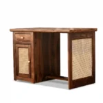 Kingsley Sheesham Wood Writing Desk in Provincial Oak Finish - Image 2