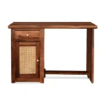 Kingsley Sheesham Wood Writing Desk in Provincial Oak Finish - Image 4