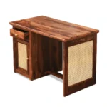 Kingsley Sheesham Wood Writing Desk in Provincial Oak Finish - Image 6