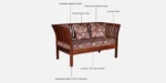 Kyoto Sheesham Wood 2 Seater Sofa in Rustic Teak Finish - Image 3