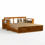 Kyoto Sheesham Wood Sofa Cum Bed with Storage in Honey Finish - Image 6
