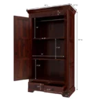 Lexington Sheesham Wood Wardrobe in Weathered Teak Finish - Image 3