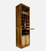Lindford Sheesham Wood Bar Cabinet in Scratch Resistant Ebony Finish - Image 2