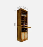 Lindford Sheesham Wood Bar Cabinet in Scratch Resistant Ebony Finish - Image 4