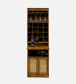 Lindford Sheesham Wood Bar Cabinet in Scratch Resistant Ebony Finish - Image 7