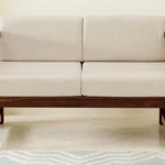 Lisbon Sheesham Wood 2 Seater Sofa in Provincial Walnut Finish