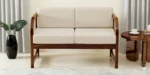 Lisbon Sheesham Wood 2 Seater Sofa in Provincial Walnut Finish
