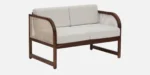 Lisbon Sheesham Wood 2 Seater Sofa in Provincial Walnut Finish - Image 4