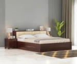 Lorenzo Sheesham Wood  Bed with Hydraulic Storage
