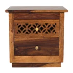 Luxury Solid Sheesham Wood Bedside Table - Image 4