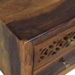 Luxury Solid Sheesham Wood Bedside Table - Image 5