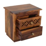 Luxury Solid Sheesham Wood Bedside Table - Image 7