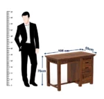 Marston Sheesham Wood Study Table in Scratch Resistant Warm Teak Finish - Image 2