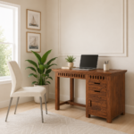 Marston Sheesham Wood Study Table in Scratch Resistant Warm Teak Finish