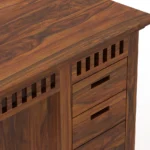 Marston Sheesham Wood Study Table in Scratch Resistant Warm Teak Finish - Image 5