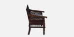 Mavento Premium Sheesham Wood Upholstered 2 Seater Sofa - Image 2