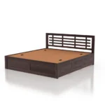 Meraki Sheesham Wood Bed with Drawer Storage in Natural Finish - Image 4