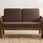 Milan Sheesham Wood 2 Seater Sofa in Mahogany Finish