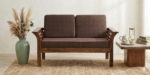 Milan Sheesham Wood 2 Seater Sofa in Mahogany Finish