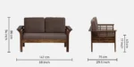 Milan Sheesham Wood 2 Seater Sofa in Mahogany Finish - Image 3
