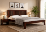 Milan Sheesham Wood  Bed Without Storage in Classic Honey Finish