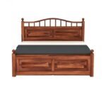 Milan Sheesham Wood Bed with Drawer Storage in Classic Honey Finish - Image 5