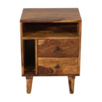 Minimalist Sheesham Wood Bedroom Side Table - Image 5