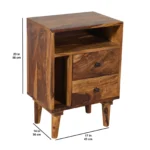 Minimalist Sheesham Wood Bedroom Side Table - Image 3