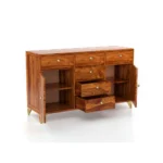 Modern Sheesham Solid Wood Utility Cabinet with Drawer and Storage Compartments - Image 3