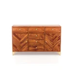 Modern Sheesham Solid Wood Utility Cabinet with Drawer and Storage Compartments - Image 5