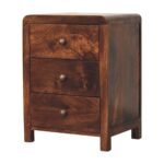 Modern Sheesham Wood Night Table with Drawer - Image 3