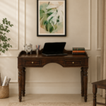Modern Sheesham Wood Study Table with Cabinet