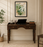 Modern Sheesham Wood Study Table with Cabinet