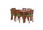 Modern Solid Sheesham Wood 6 Seater Dining Table Set with Chairs and Bench in Natural Finish - Image 6
