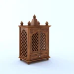 Modern Sheesham Wood Temple with Traditional Carving for Home - Image 4