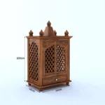Modern Sheesham Wood Temple with Traditional Carving for Home - Image 3