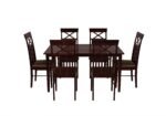 Natural Finish Sheesham Wood Dining Table Set with 6 Chairs - Image 5